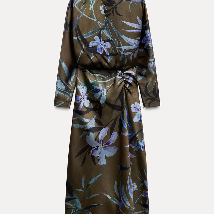 Moudda ZARA - Robe mi-longue satinée manches chauve-souris imprimée florale - Tunisie 2