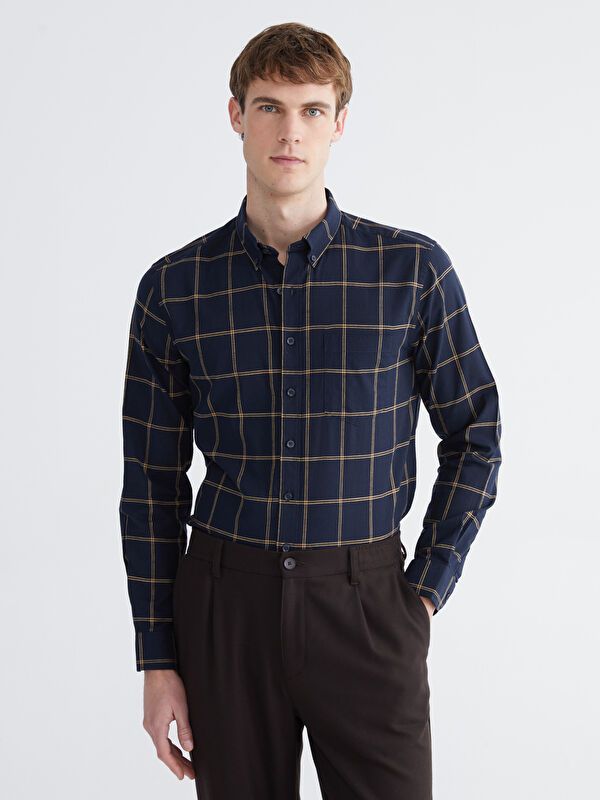 Moudda LC Waikiki - Chemise à carreaux manches longues en tissu pour Homme - Tunisie 1