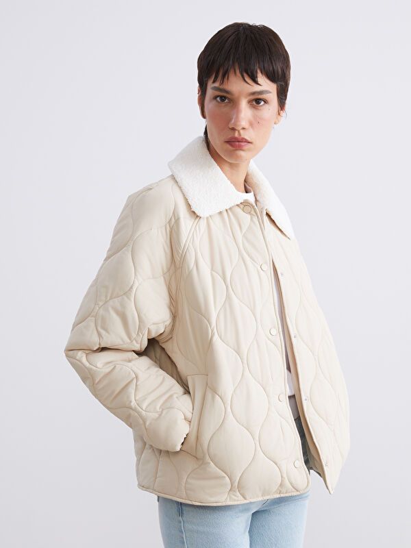 Moudda LC Waikiki - Manteau matelassé en nylon Femme Beige - Tunisie 1