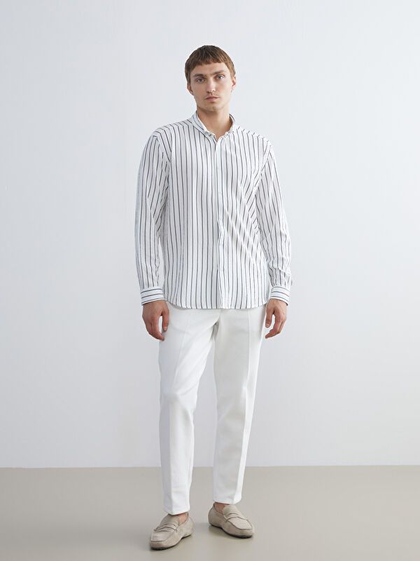 Moudda LC Waikiki - Chemise tissée manches longues Homme Rayures marine - Tunisie 2