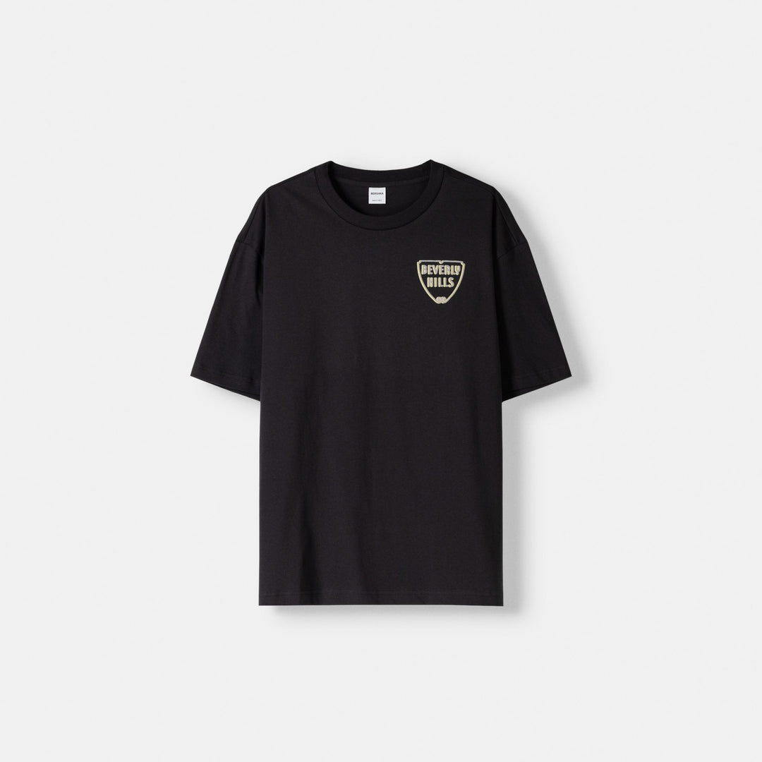 Moudda BERSHKA - T-shirt Relax Brodé Beverly Hills Lurex - Tunisie 1