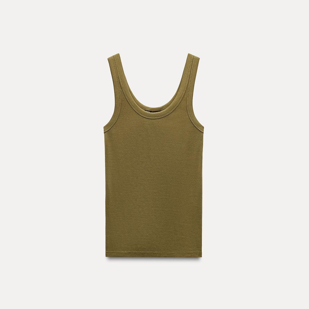 Moudda ZARA - T-shirt en Coton Mercerisé à Bretelles - Tunisie 1