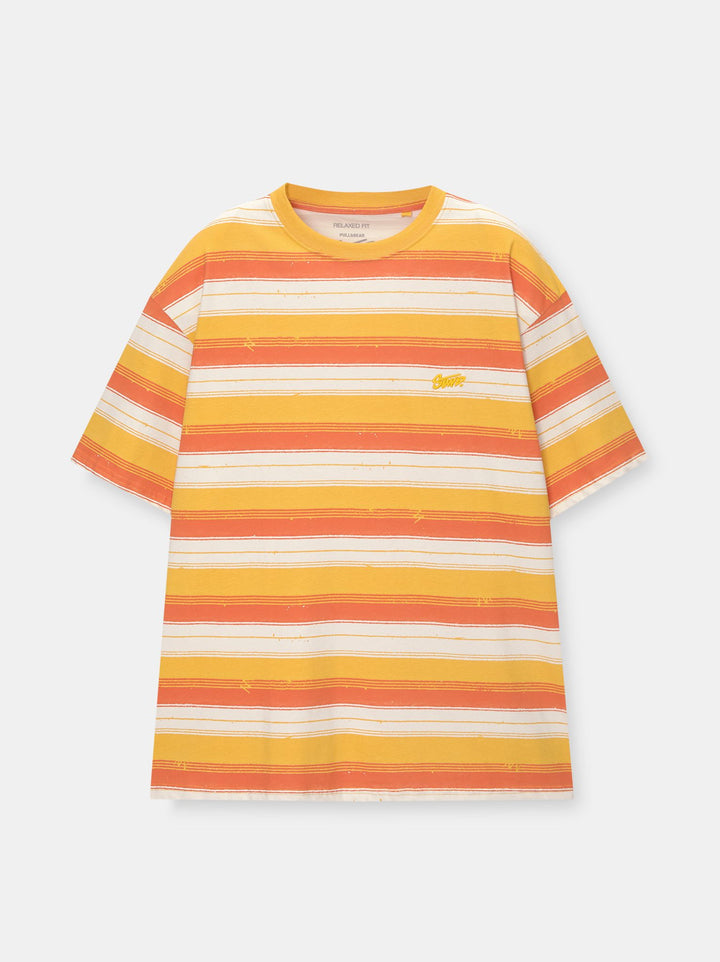 Moudda PULL & BEAR - T-Shirt Rayure Irrégulière STWD Oranges - Tunisie 1