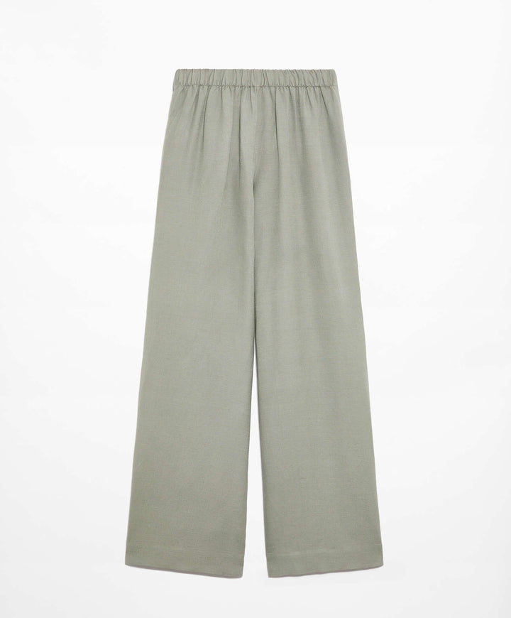 Moudda Oysho - Pantalon Croisé Lin Viscose Taille Haute - Tunisie 3