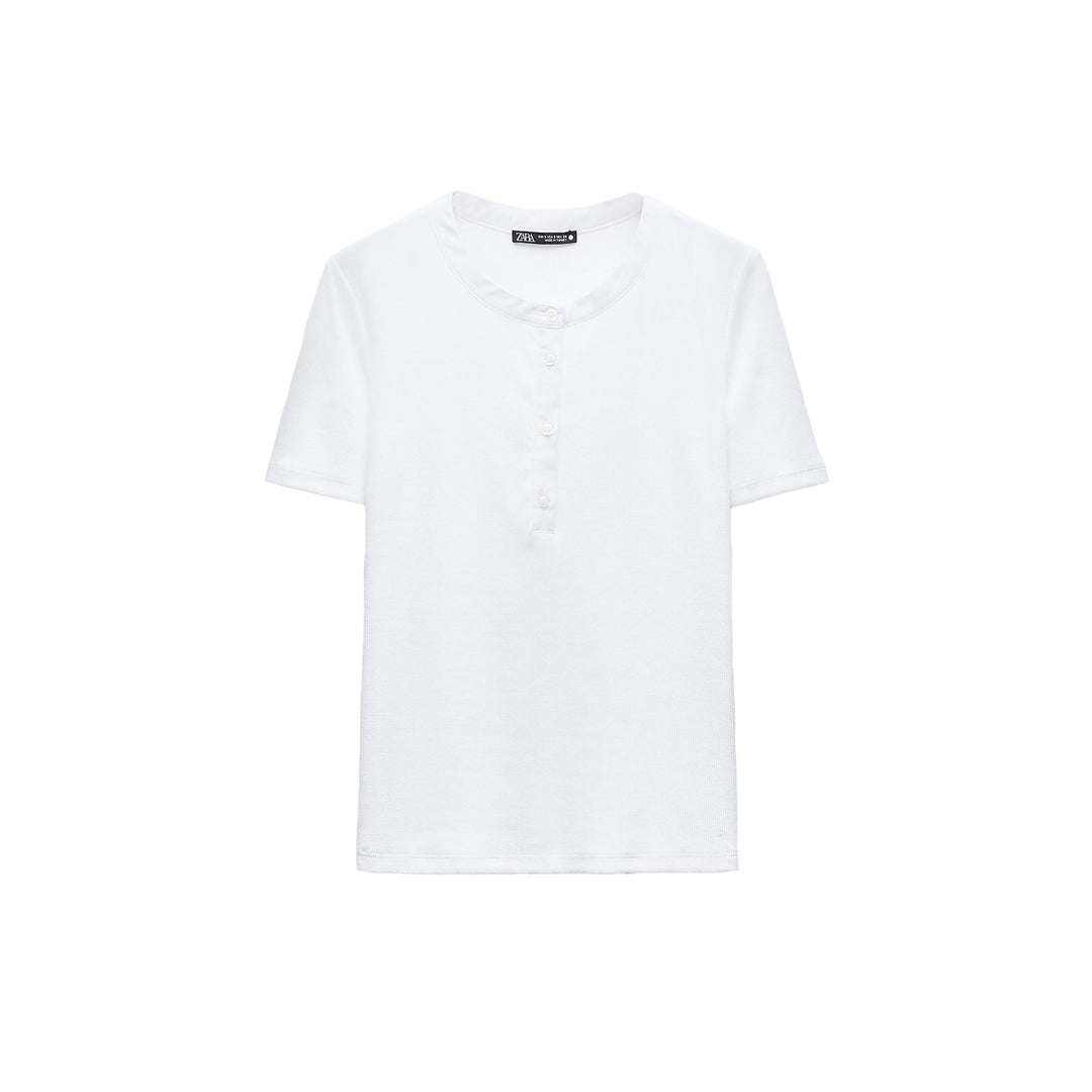 Moudda ZARA - Top Col Tunisien Côtelé Manches Courtes - Tunisie 3