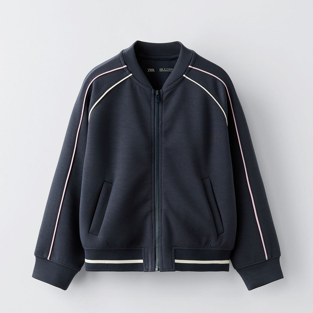 Moudda ZARA - Veste bomber bleu marine qualité premium avec liserés - Tunisie 2