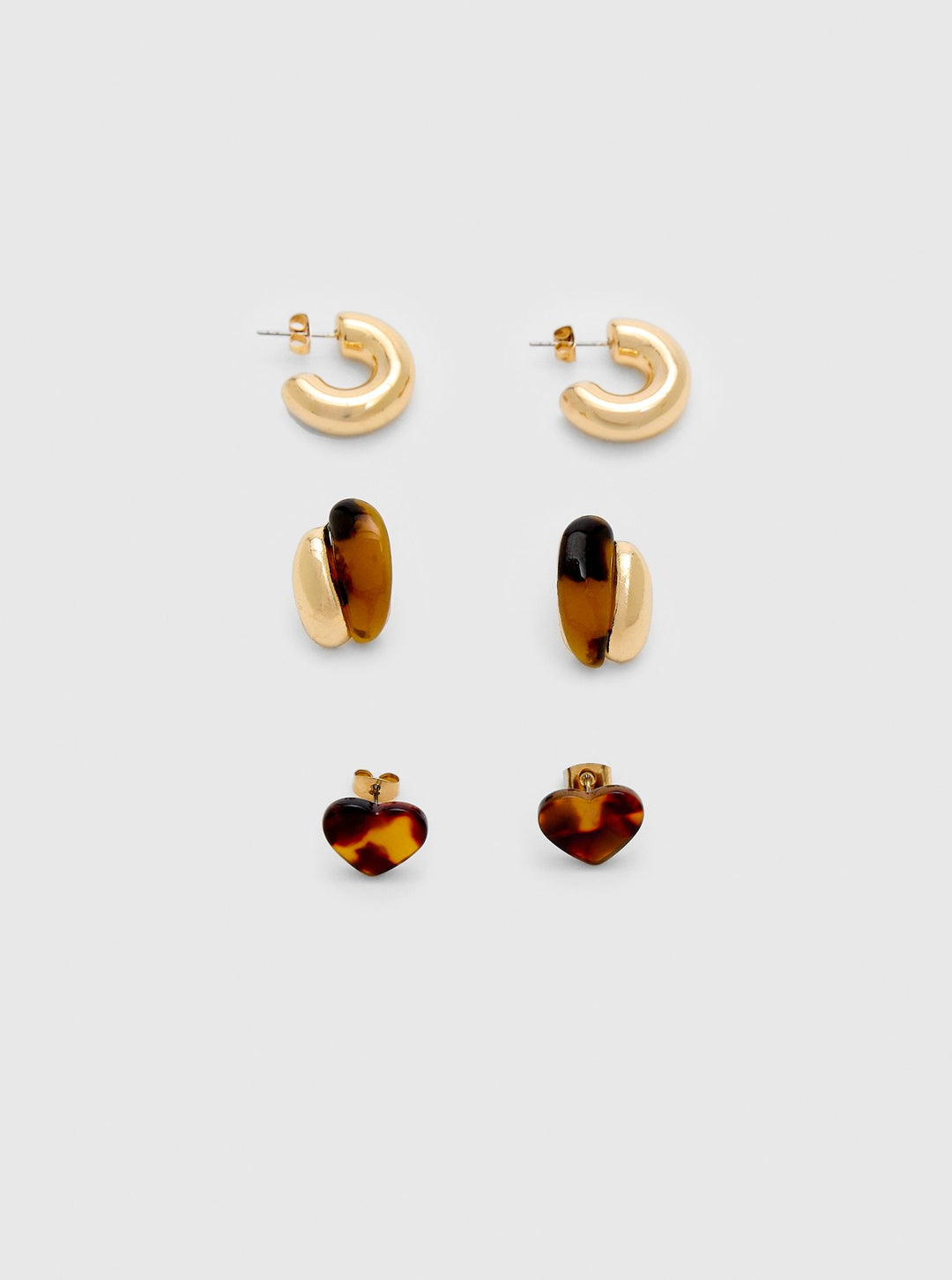 Moudda STRADIVARIUS - Lot de 3 Boucles d'Oreilles Cœur et Anneau Combinés - Tunisie 4