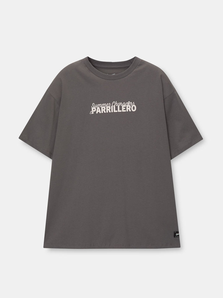 Moudda PULL & BEAR - T-Shirt Demi-Manches Summer Characters Gris - Tunisie 1
