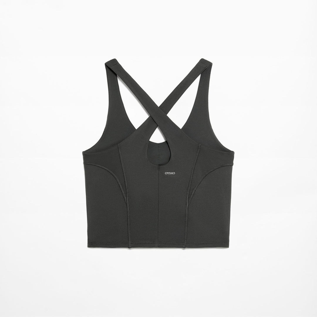 Moudda Oysho - T-Shirt Col V Comfortlux avec Coutures - Tunisie 1