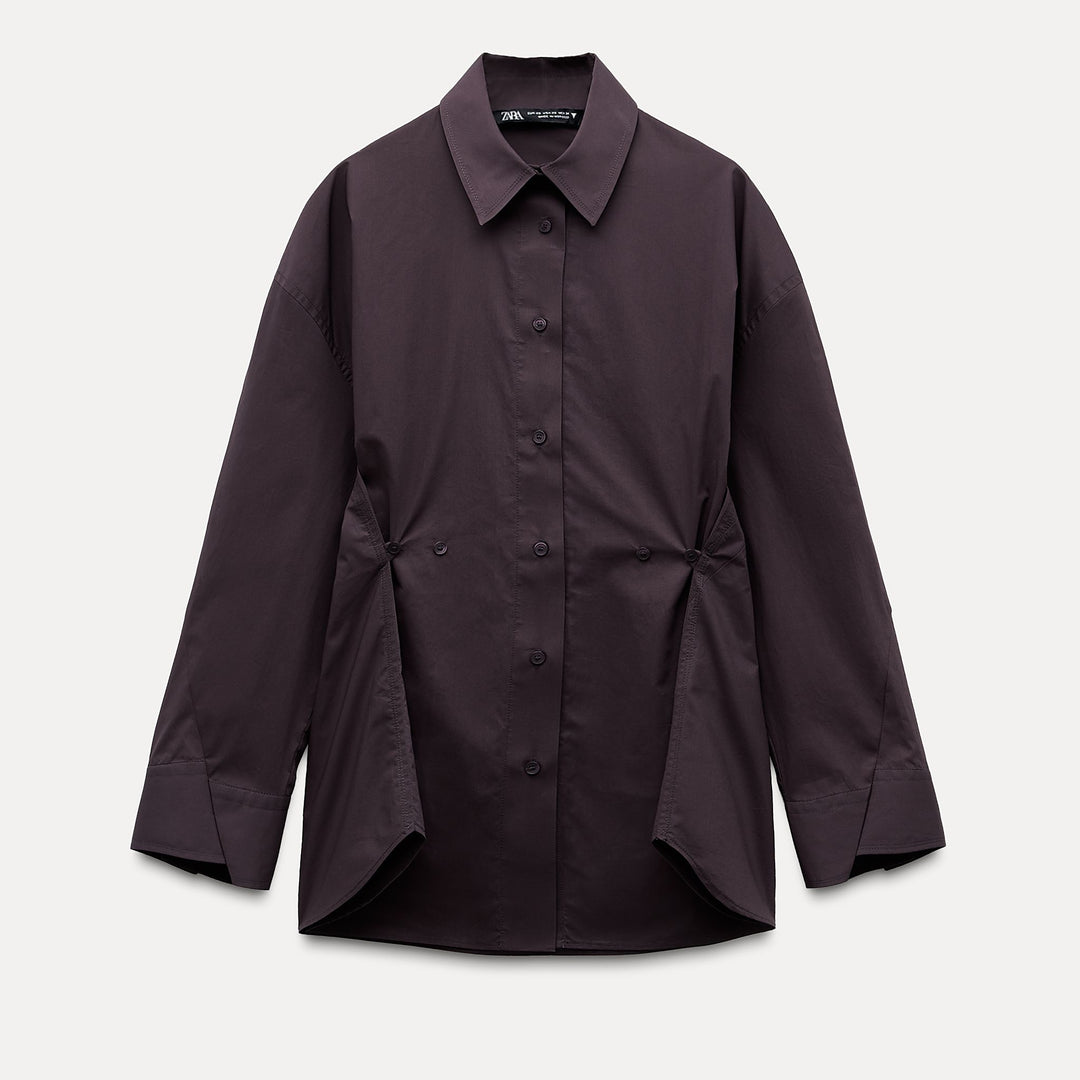 Moudda ZARA - Chemise oversized gabardine boutons taille - Tunisie 1