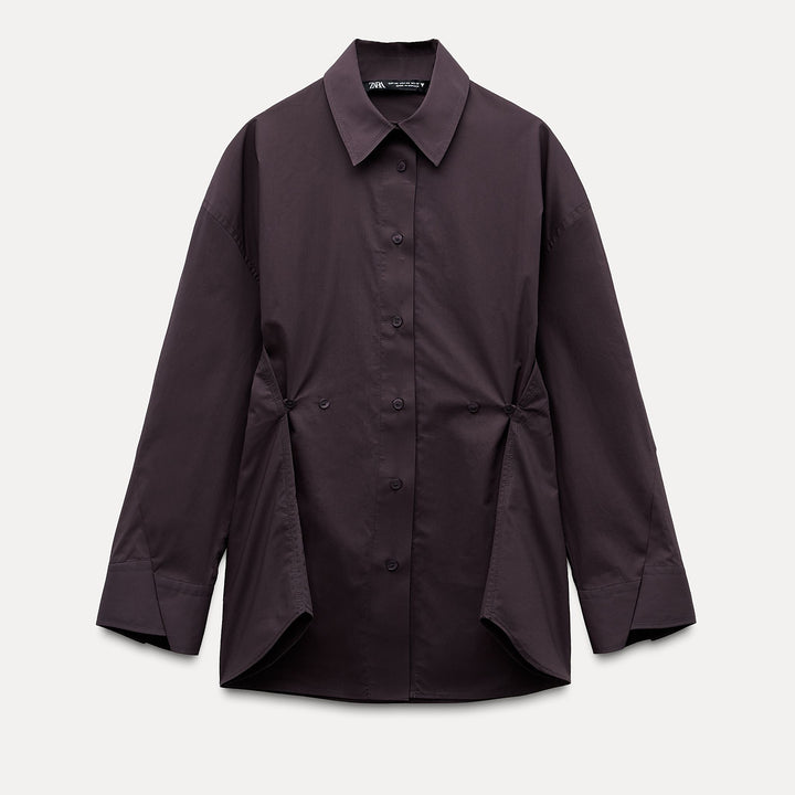 Moudda ZARA - Chemise oversized gabardine boutons taille - Tunisie 1
