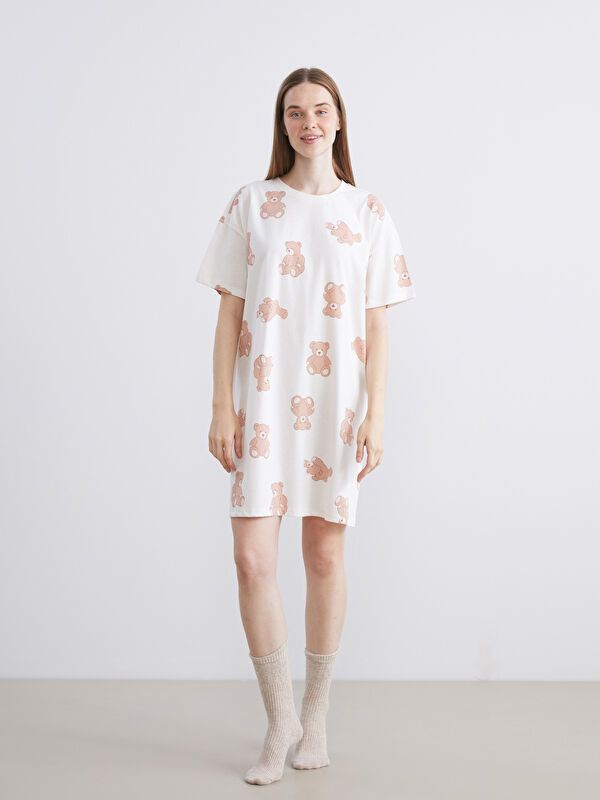 Moudda LC Waikiki - Chemise de nuit Femme Impression rose pâle - Tunisie 2