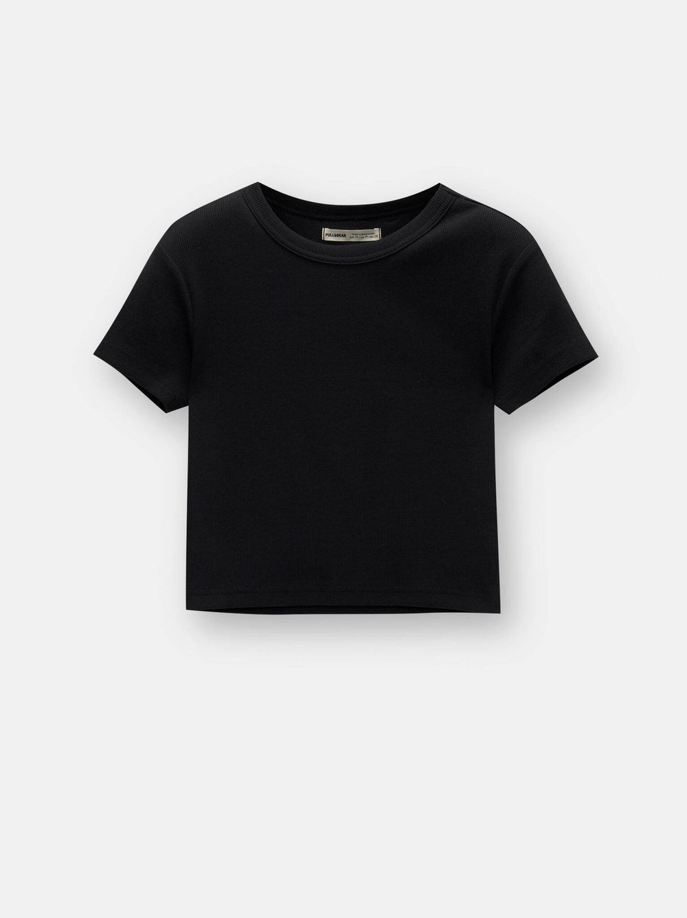 Moudda PULL & BEAR - T-Shirt Basique Crop Côtelé Encolure Ronde - Tunisie 2