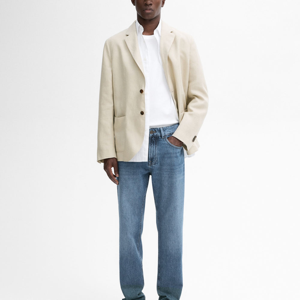 Moudda Massimo Dutti - Pantalon jean lavé indigo pur coupe slim - Tunisie 2