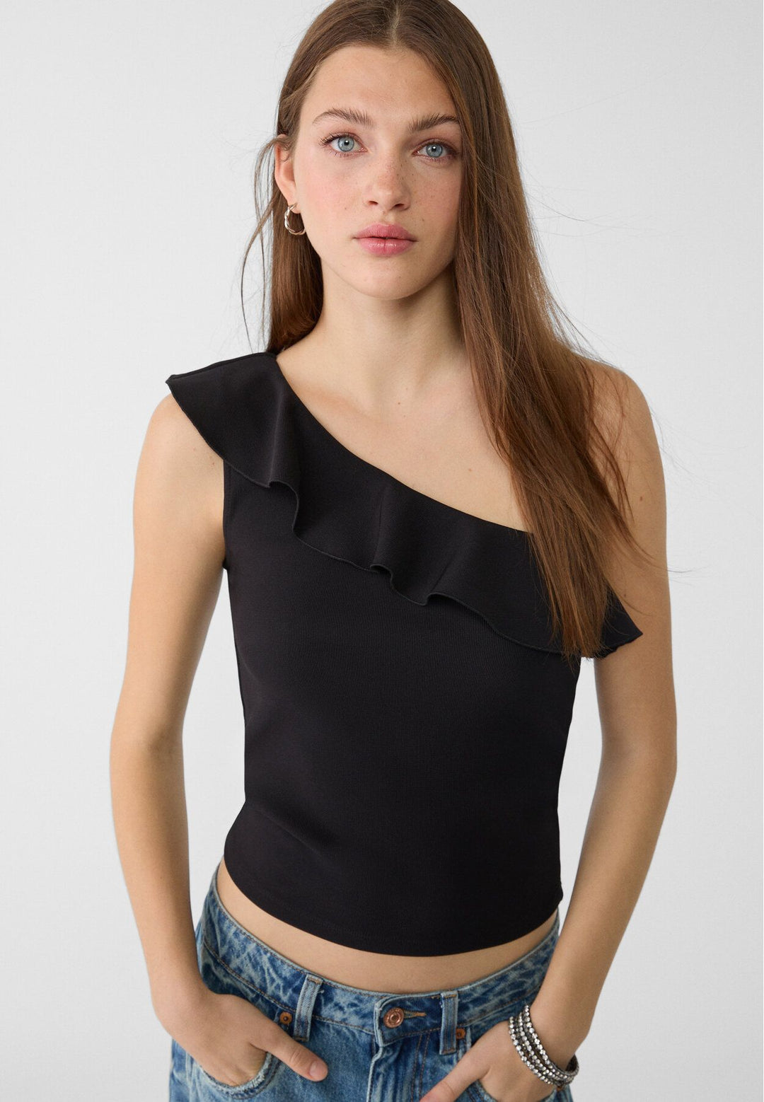 Moudda STRADIVARIUS - T-Shirt Asymétrique à Volant - Tunisie 4
