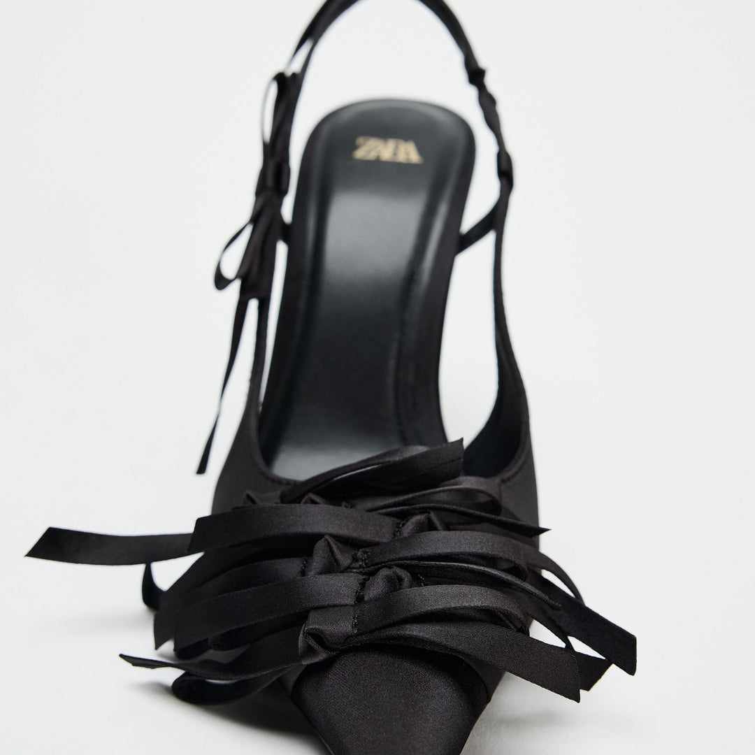 Moudda ZARA - Chaussures talon sans arrière multi-nœuds satin - Tunisie 3
