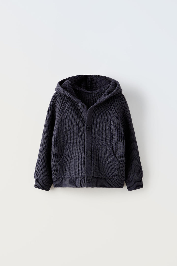 Veste maille à capuche pour enfant**