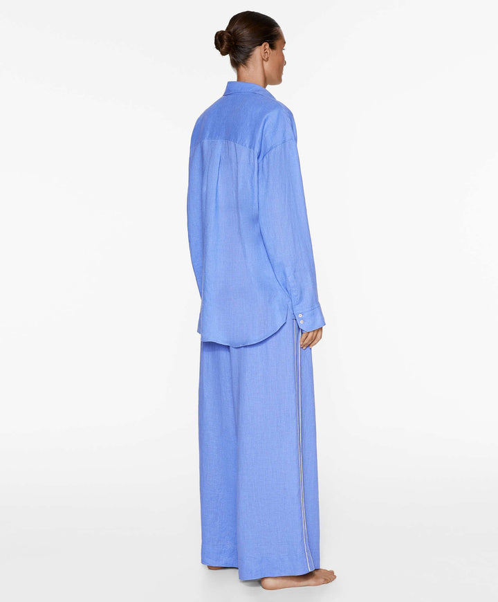 Moudda Oysho - Pantalon 100% Lin avec Passepoil Taille Moyenne - Tunisie 7