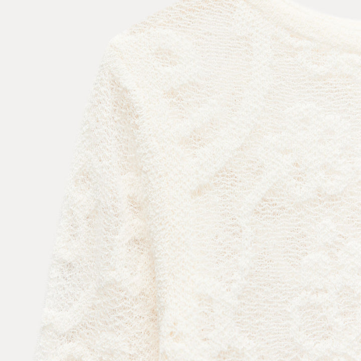 Moudda ZARA - Top manches longues col droit texture fleurs - Tunisie 3