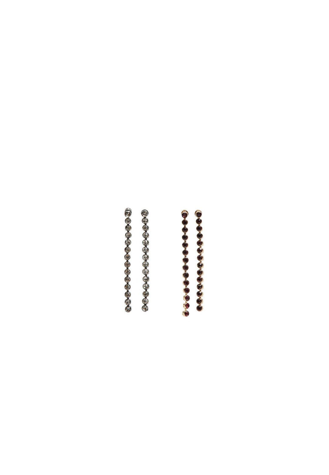 Moudda STRADIVARIUS - Lot de 2 Boucles d'Oreilles Longues Strass - Tunisie 1
