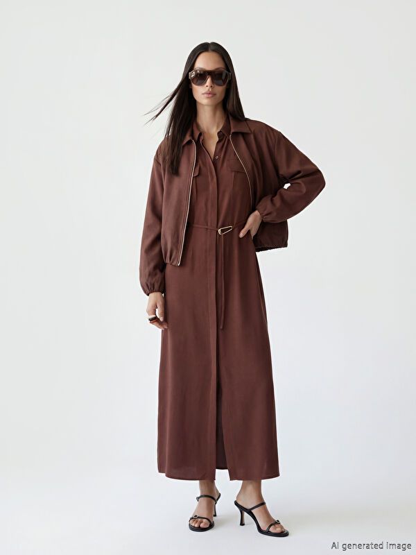 Moudda LC Waikiki - Robe manches longues en tissu pour Femme - Tunisie 1