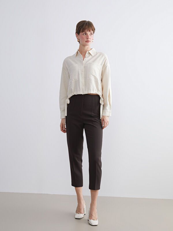 Moudda LC Waikiki - Chemise tissée manches longues Femme Beige clair - Tunisie 2