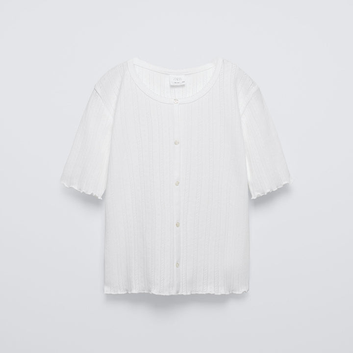 Moudda ZARA - T-shirt fille ajouré boutons - Tunisie 1