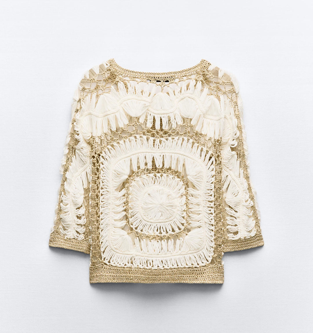 Moudda ZARA - Veste en crochet bicolore, boutonnée - Tunisie 1