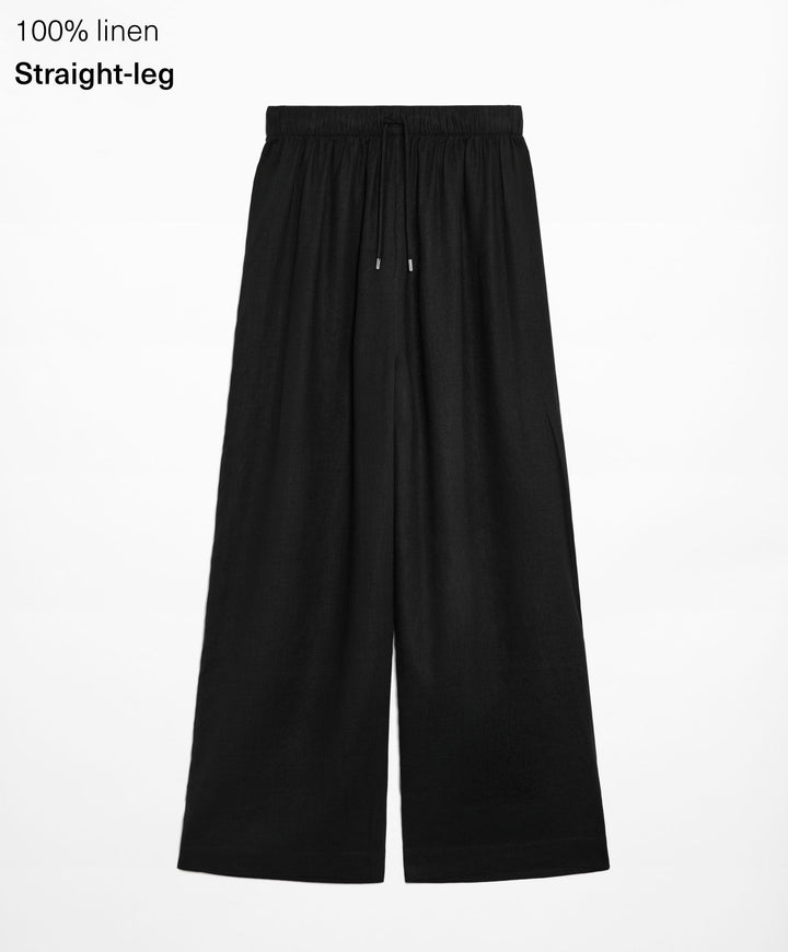 Moudda Oysho - Pantalon 100% Lin avec Ouvertures Latérales Taille Moyenne - Tunisie 1
