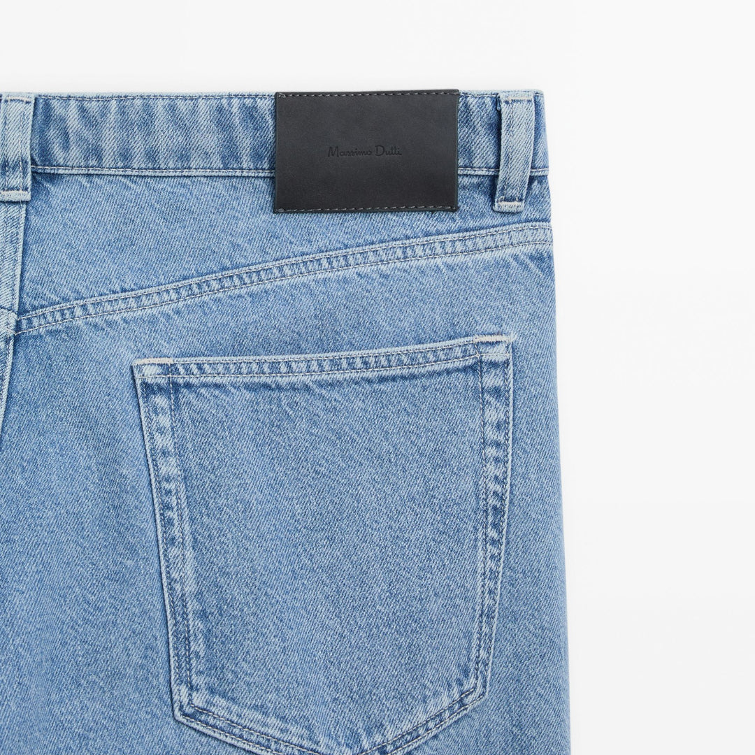 Moudda Massimo Dutti - Pantalon jean mi-délavé relaxed - Tunisie 6