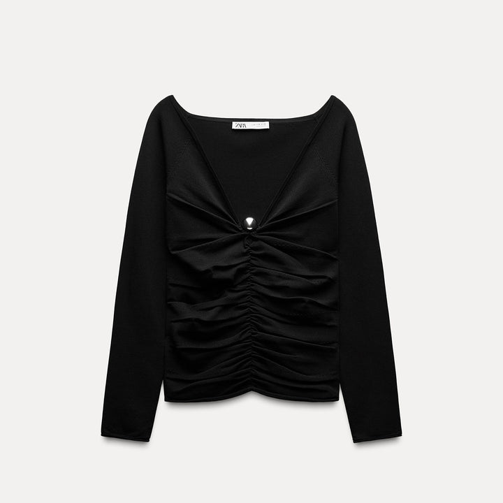 Moudda ZARA - Haut épaules dénudées, détail boule métallique - Tunisie 2