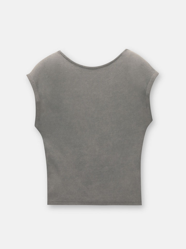 Moudda PULL & BEAR - Body Côtelé Manches Entières Encolure Dos - Tunisie 1
