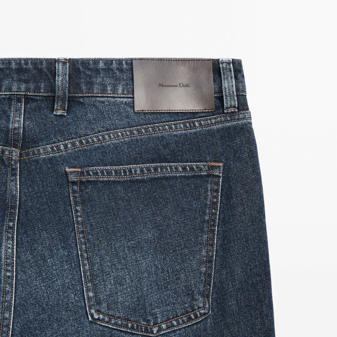 Moudda Massimo Dutti - Pantalon jean indigo lavé coupe fuselée - Tunisie 6
