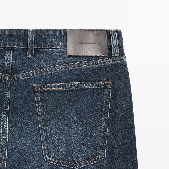 Moudda Massimo Dutti - Pantalon jean indigo lavé coupe fuselée - Tunisie 6
