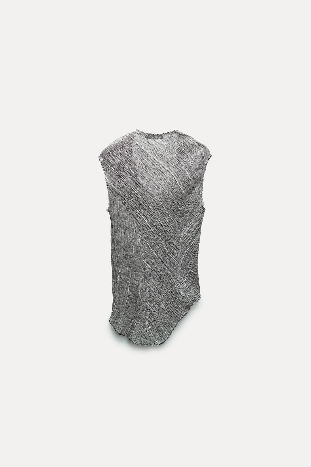 Top édition spéciale asymétrique raw edge en lin bambou