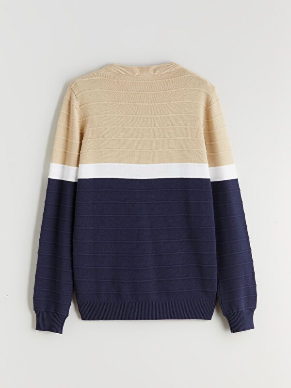Moudda LC Waikiki - Pull en tricot Garçon Rayures beiges - Tunisie 3
