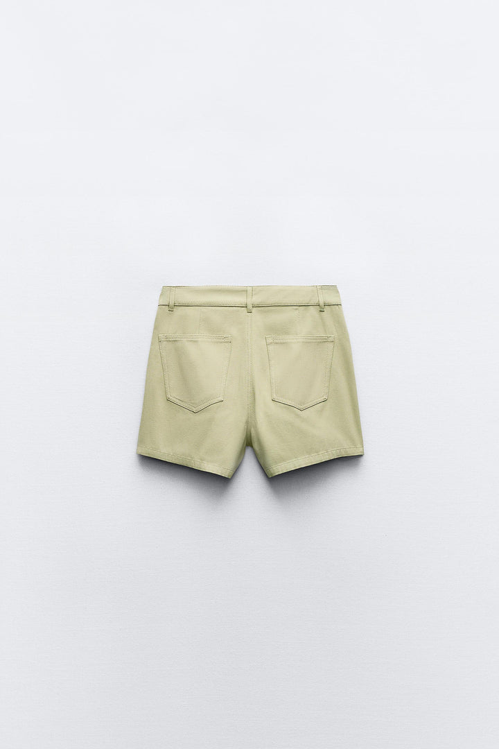 Jupe-short Panama couture contrastée