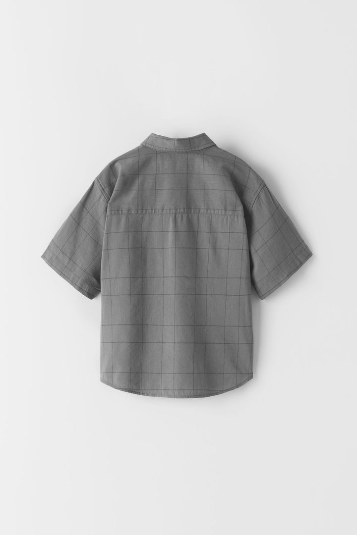 Chemise Carreaux Fenêtre Manches Courtes