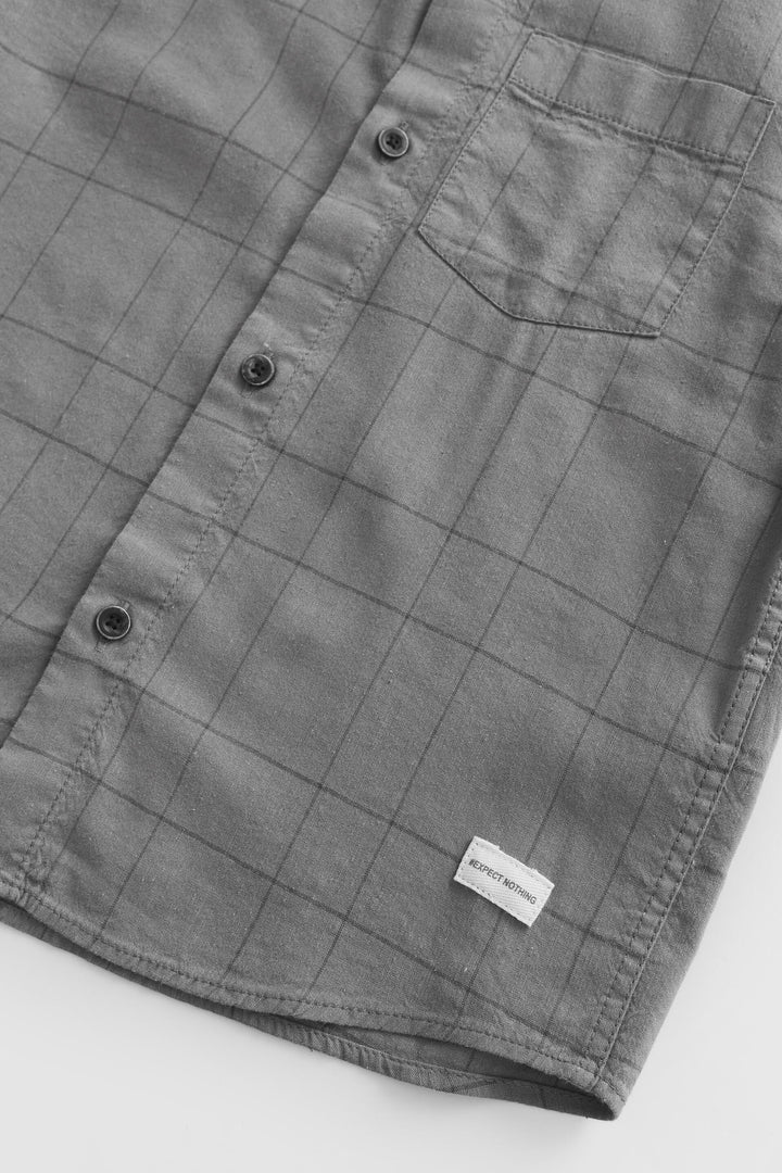 Chemise Carreaux Fenêtre Manches Courtes