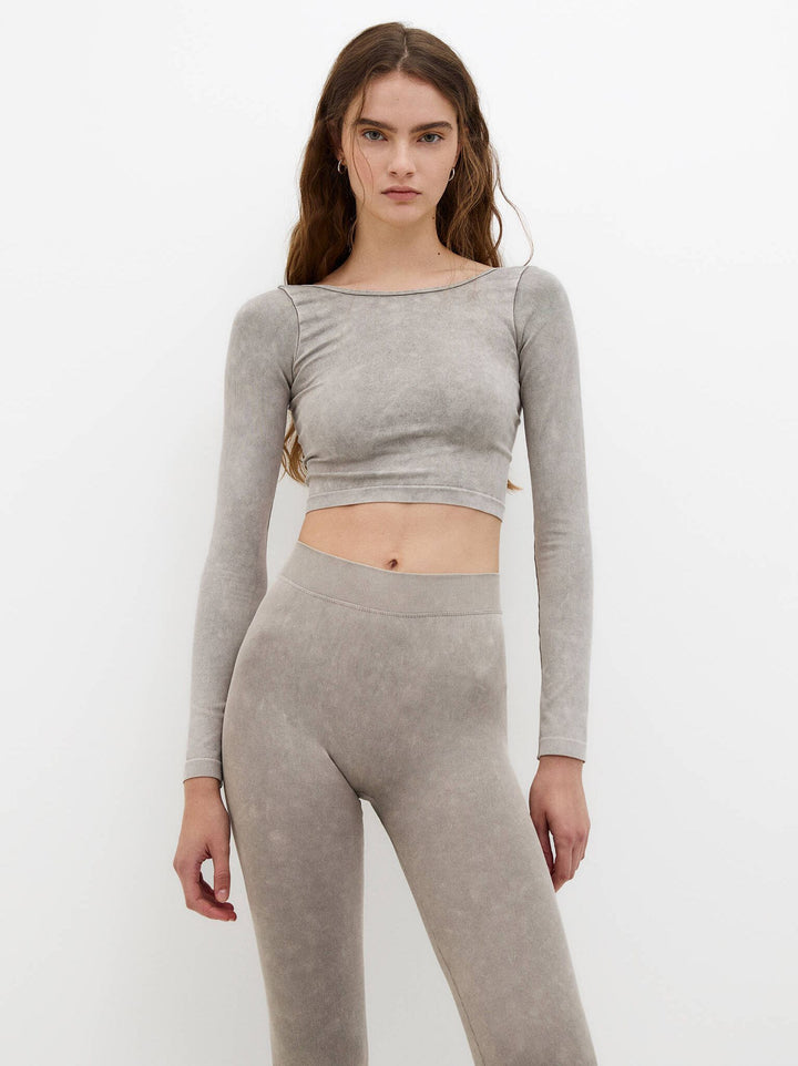 Moudda PULL & BEAR - T-Shirt Seamless Manches Longues Dos Ouvert - Tunisie 6