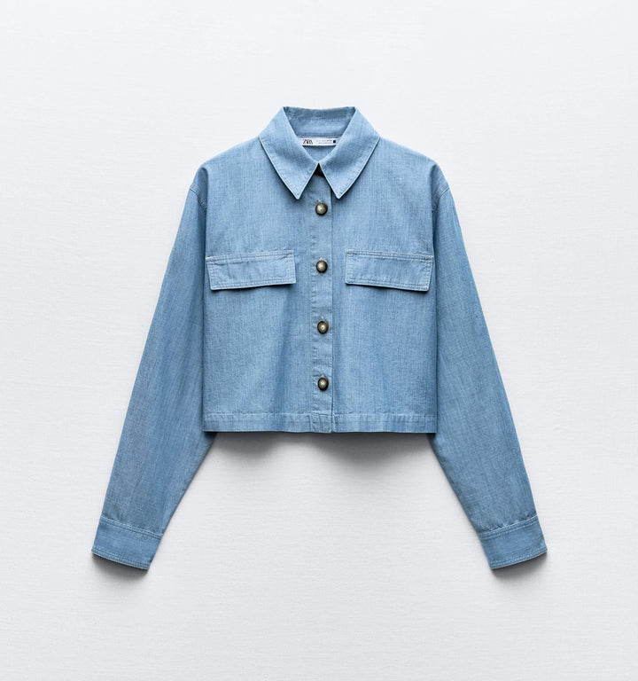 Moudda ZARA - Chemise courte en chambray – ensemble coordonné - Tunisie 1