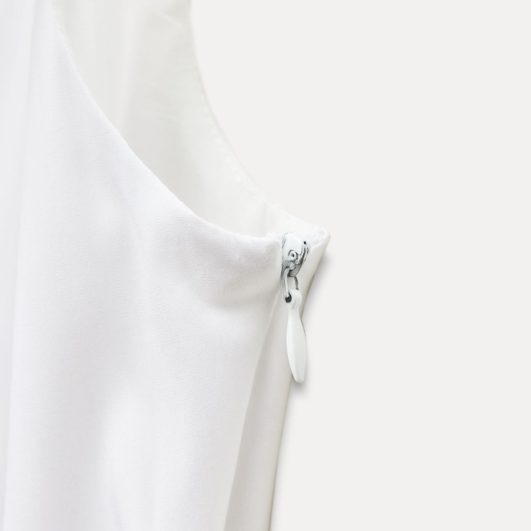 Moudda ZARA - Robe mi-longue tissu combiné haut avec jupe lin/viscose - Tunisie 3