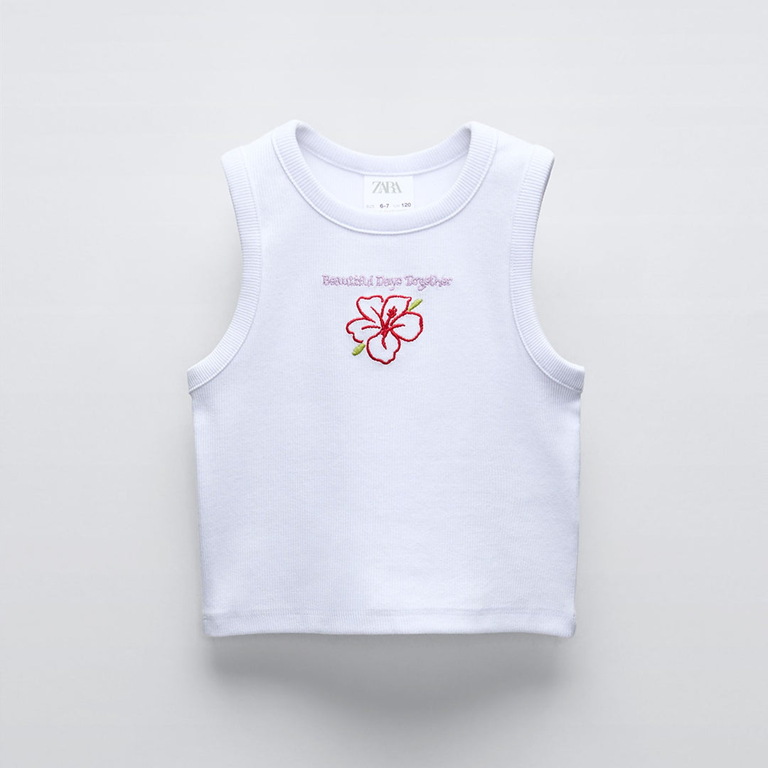 Moudda ZARA - T-shirt fille top brodé - Tunisie 1