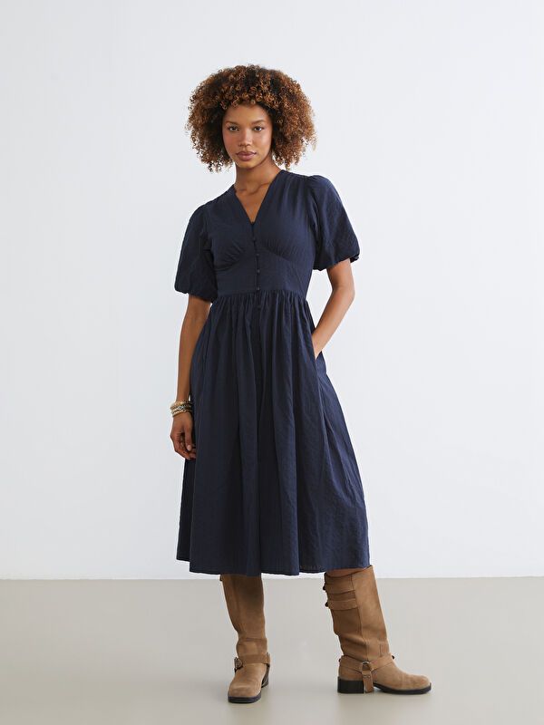 Moudda LC Waikiki - Robe manches courtes en tissu pour Femme - Tunisie 1