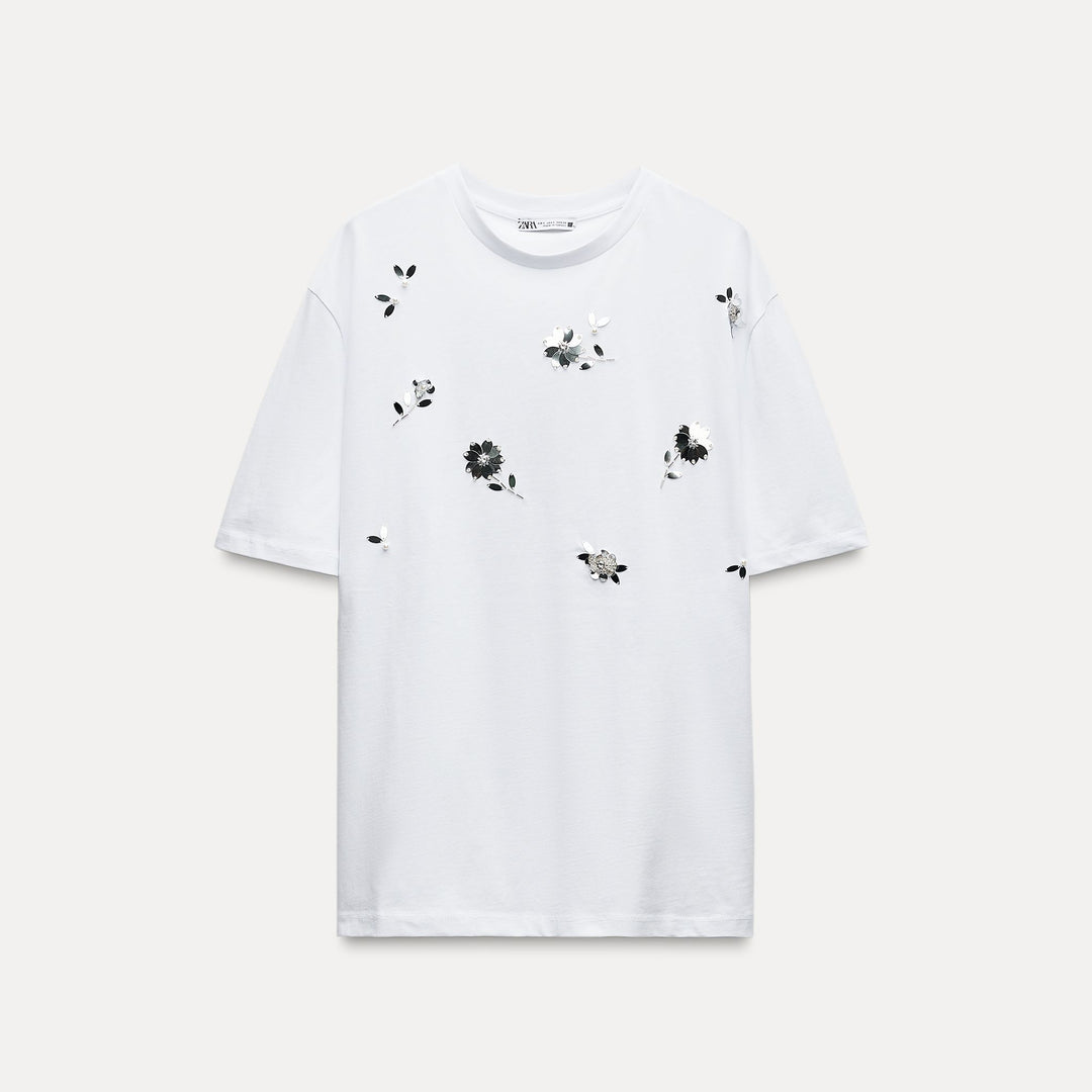 Moudda ZARA - T-shirt Fleur Bijou - Tunisie 1