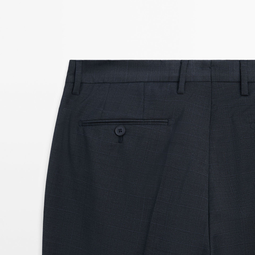 Moudda Massimo Dutti - Pantalon costume prince de Galles bleu gris - Tunisie 6