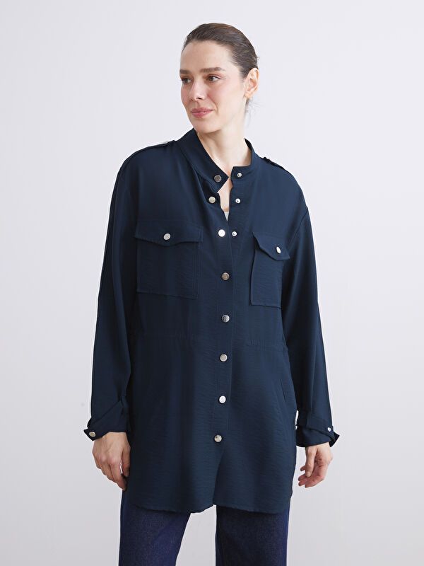 Moudda LC Waikiki - Manteau léger coton mélangé Femme Marine - Tunisie 1