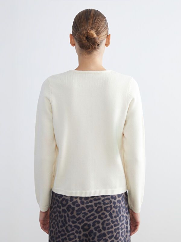 Moudda LC Waikiki - Cardigan tricot épais Femme Ecru - Tunisie 4