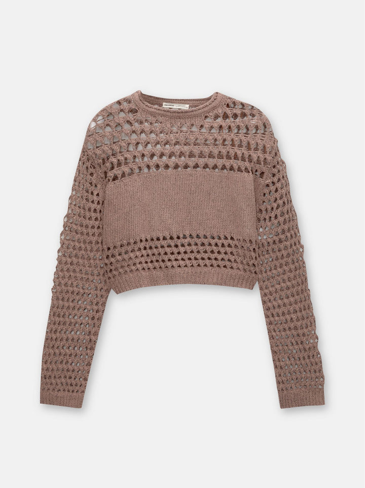 Moudda PULL & BEAR - Pull Crop Calado Bande - Tunisie 1