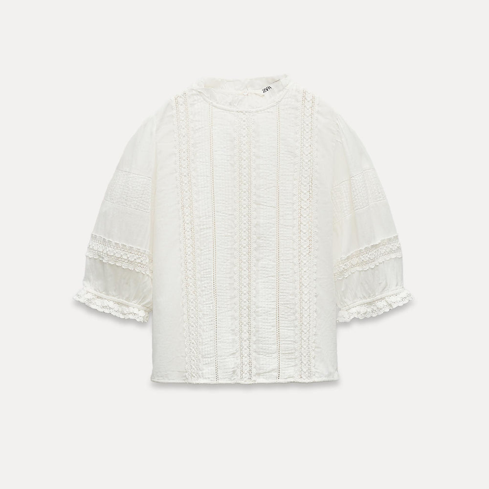 Moudda ZARA - Blouse romantique broderie et dentelles - Tunisie 2